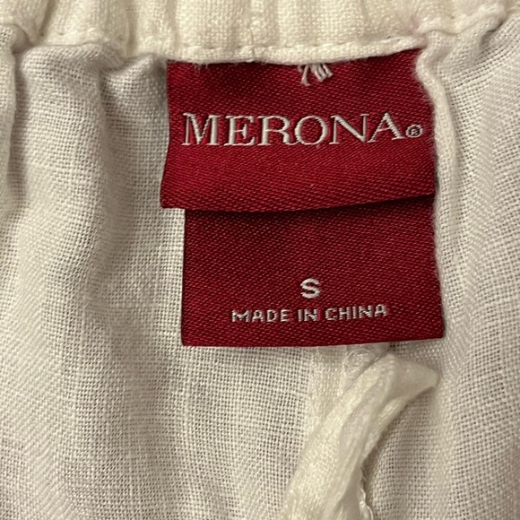 Merona Women’s Linen Trousers Wide Leg White Size 2 - Picture 6 of 7